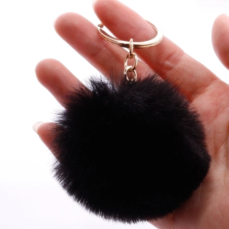 Fashion 7cm Imitation Rex Rabbit Fur Small Ball Keychain