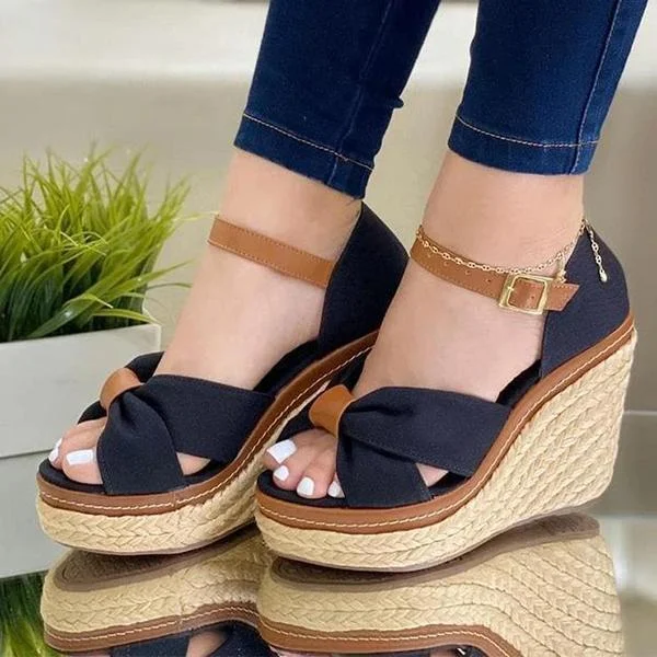 Women Fashion Buckle Wedge Sandals