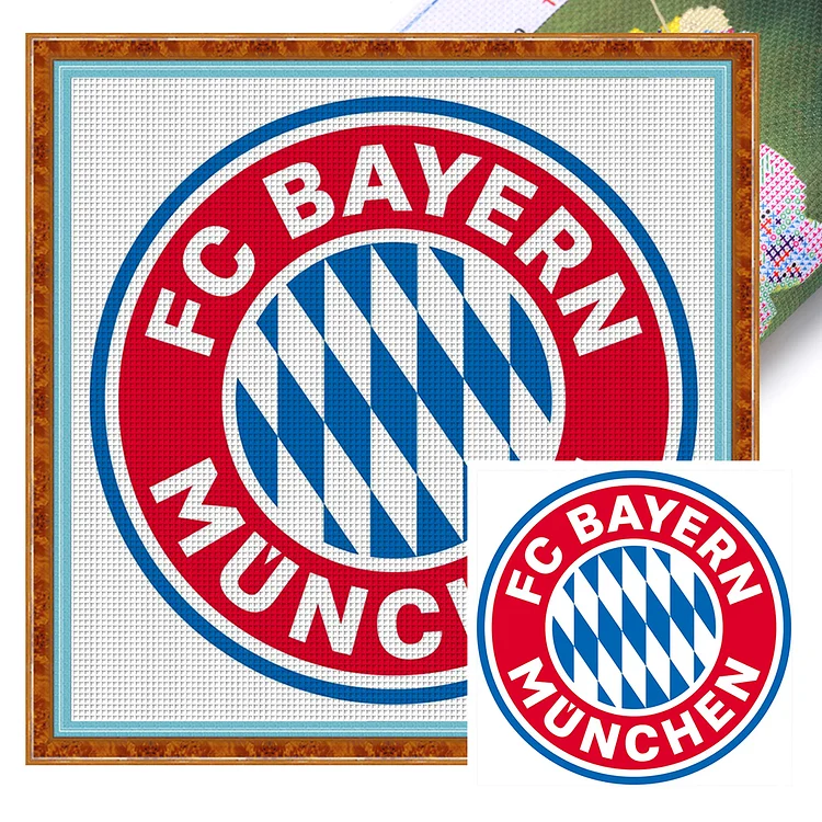Bayern Munich Football Club Logo 11CT Stamped Cross Stitch