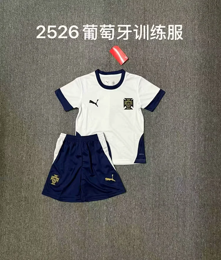 2025-26-Portugal Training Suit White-Jersey-Children's Kit