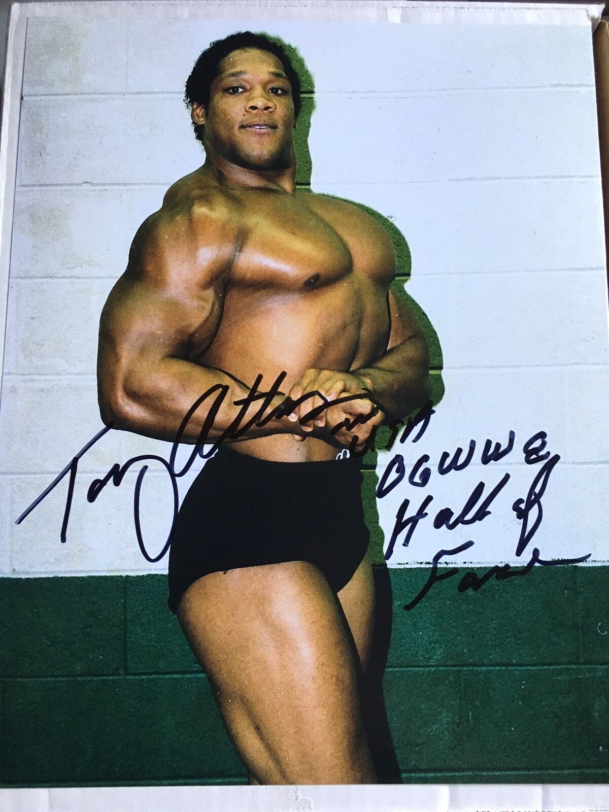 TONY ATLAS SIGNED Photo Poster painting 11'X14' RARE VINTAGE 80s IMAGE WWF HOF NWA AWA WCW WWE