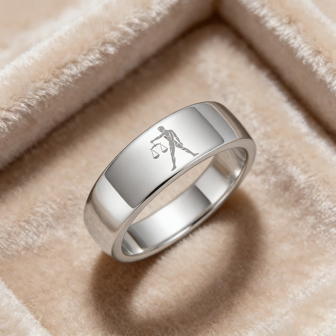 Men Women Sliver Libra Tungsten Carbide Rings Couple Wedding Band Flat Top Comfort Fit 4MM 6MM 8MM Width