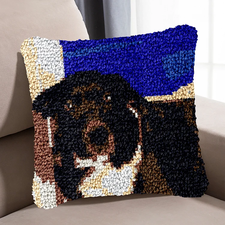 Sheepdog Pillowcase Latch Hook Kit for Beginner veirousa