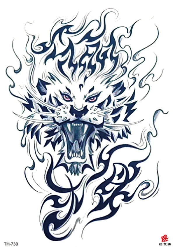 Waterproof Temporary Tattoo Sticker Wolf Crow Bird Forest Tree Black Fake Tatto Flash Tatoo Arm Leg Big Art for Women Men