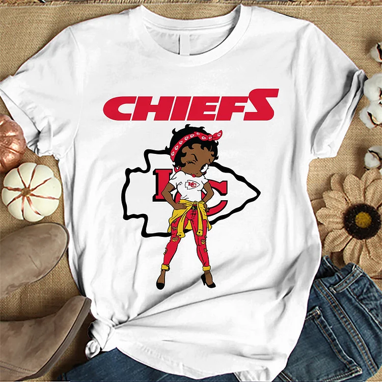 Kansas City Chiefs Women's White Relaxed T-Shirt