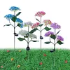 Solar LED Hydrangea Flower Light 10H Lighting Time Ground Plug Flower Light for Garden Pathway Patio Backyard Landscape Decor