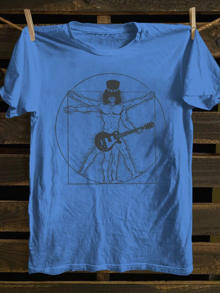 Rock Roll Vitruvian Man T-shirt