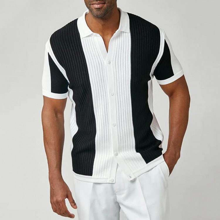 Men's Streetwear Short Sleeve Knitted Shirts at Hiphopee