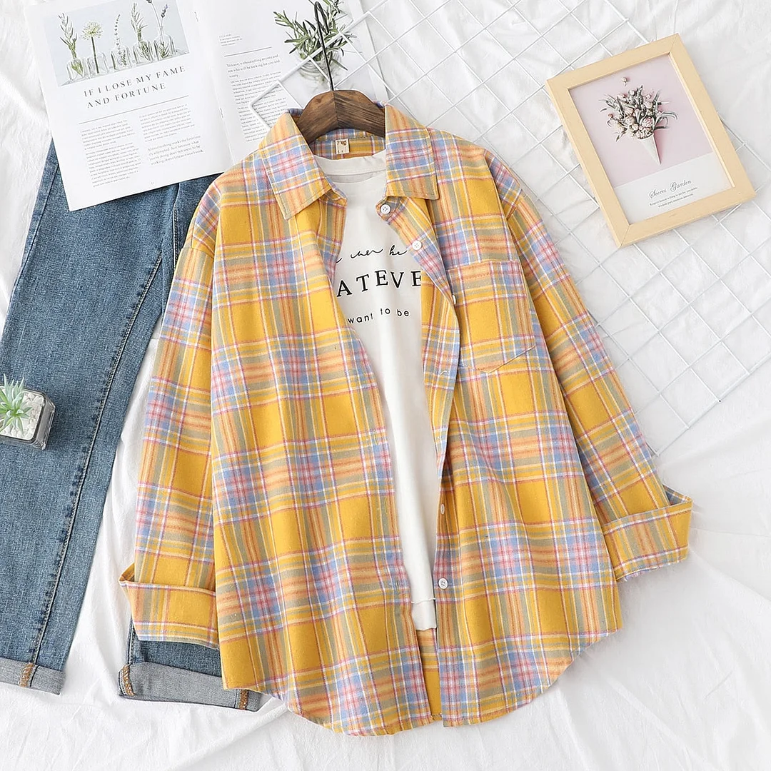 Fresh Design Women Blouses Shirts 2021 New Womens Tops And Blouses Long Sleeve Casual Plaid Shirt Young Style Lady Blouse Tunic