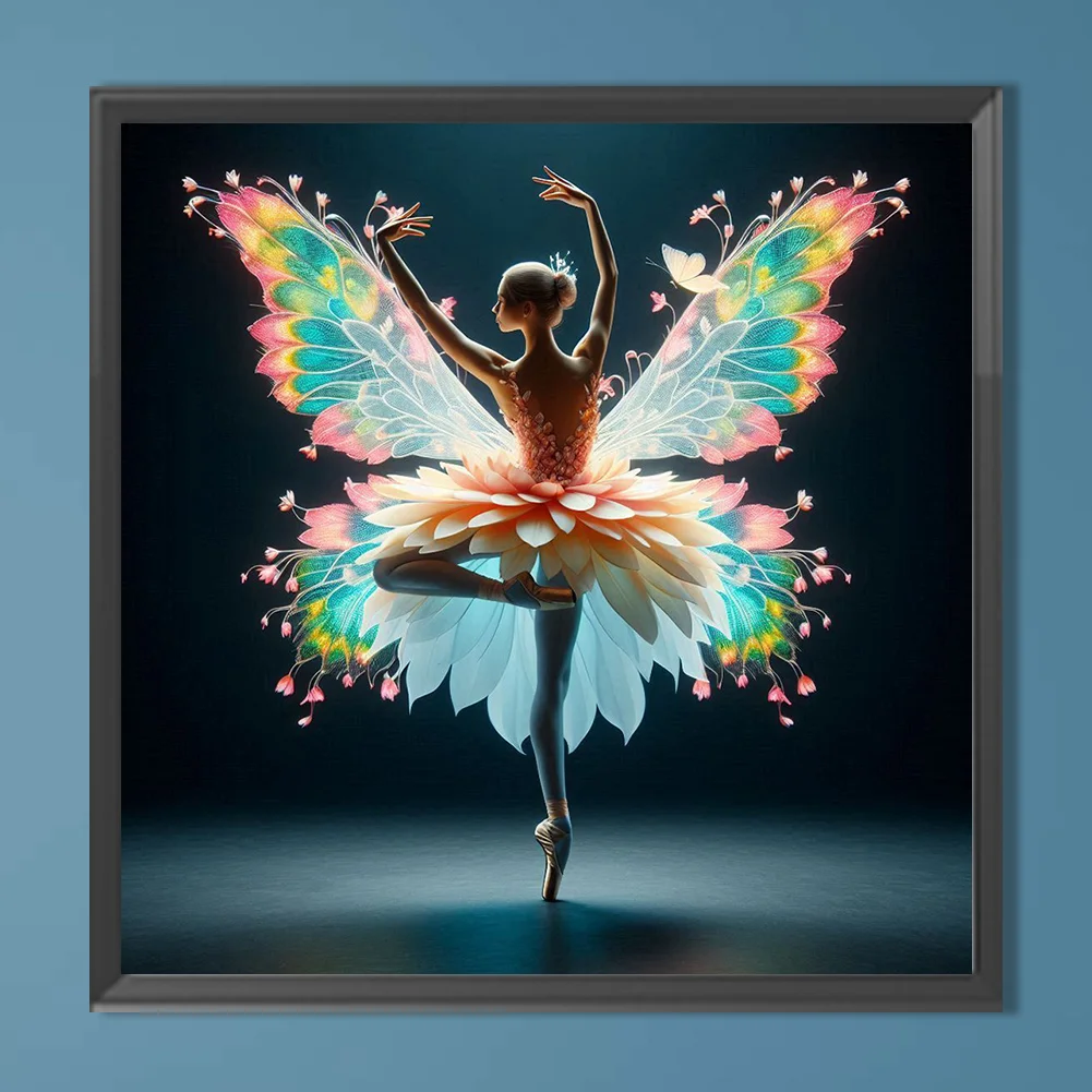 Diamond Painting - Full Round Drill - Butterfly Dancing Beauty(Canvas|40*40cm)