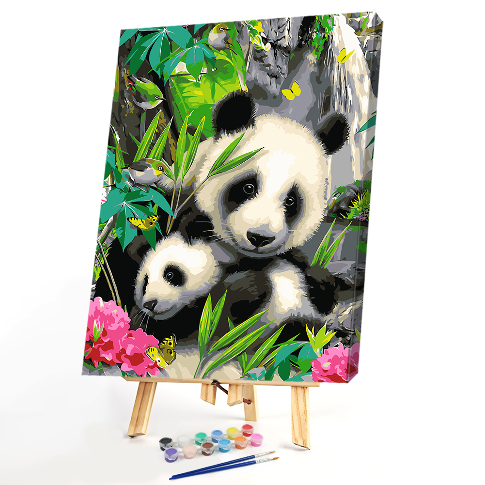 

40*50CM Paint By Numbers-Two Pandas, 501 Original