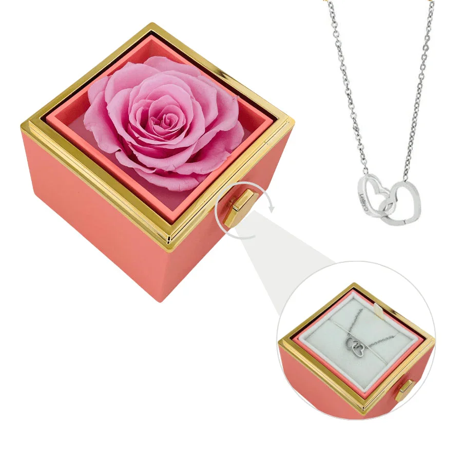 Eternal Rose Box - W/ Engraved Necklace & Real Rose
