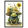 Frog And Sunflower- 18CT Stamped Cross Stitch 20*30cm/7.87*11.81in