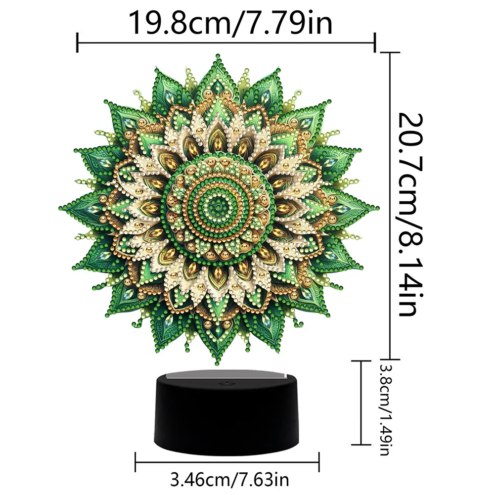 5D DIY Acrylic Mandala Decorative Diamond Lamp for Art Crafts