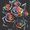 Diamond Painting -DIY Round Drill Rainbow Black Rose(40x40cm)