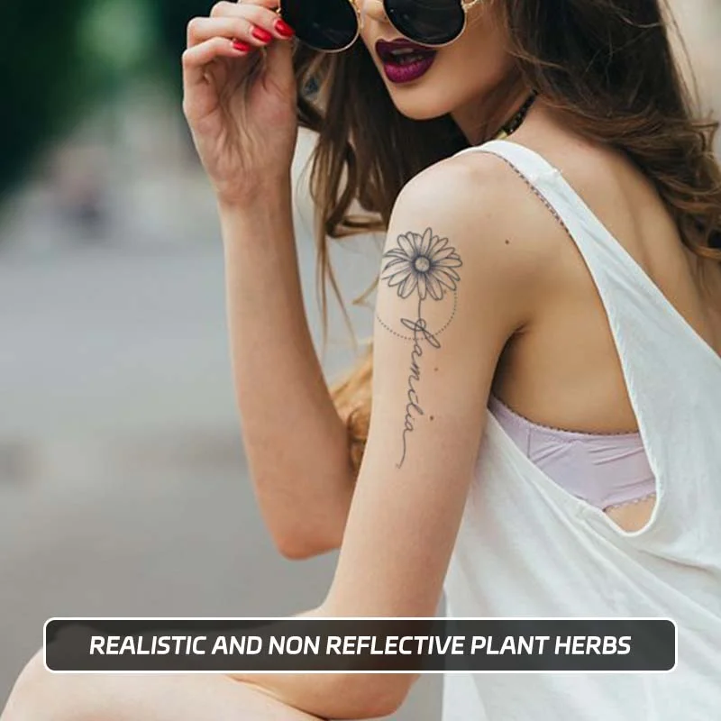 Sdrawing font sentence with butterfly, lasting 1-2 weeks waterproof, temporary tattoo stickers, semi-permanent fake tattoos