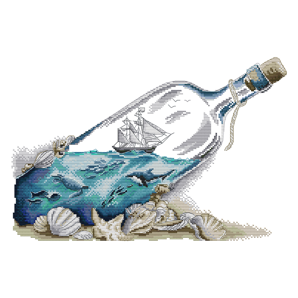 Корабль в бутылке рисунок