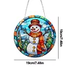 Diamond Painting Stained Glass Snowman Pendant