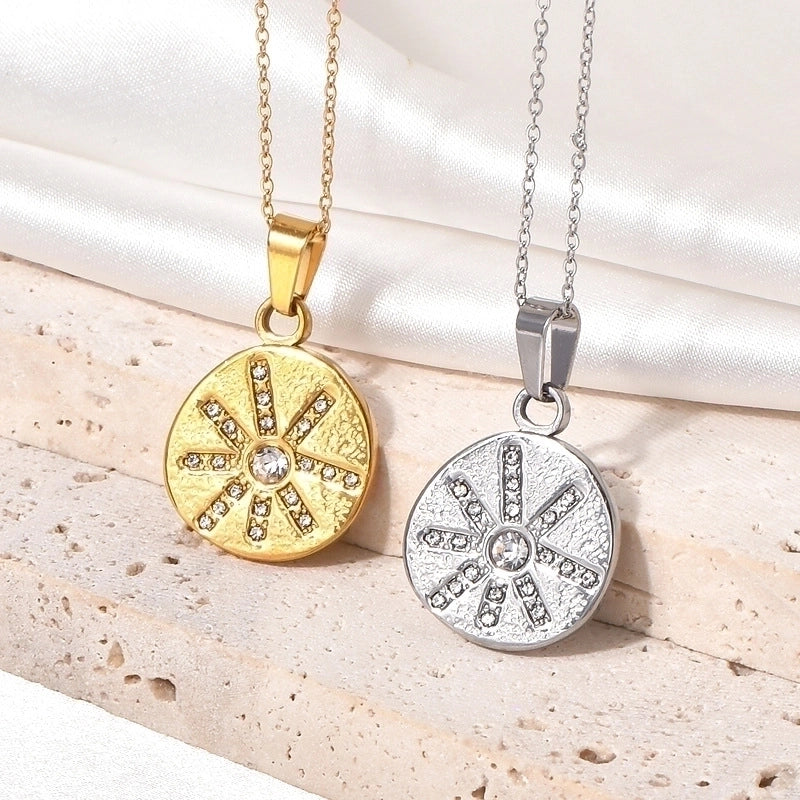 Jewelry Minimalist Star 304 Stainless Steel Titanium Steel Zircon Inlay Pendant Necklace