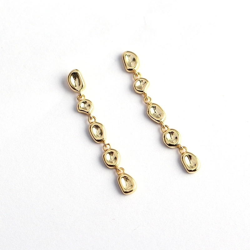 1 Pair 925 Sterling Silver Irregular Geometric Drop Earrings