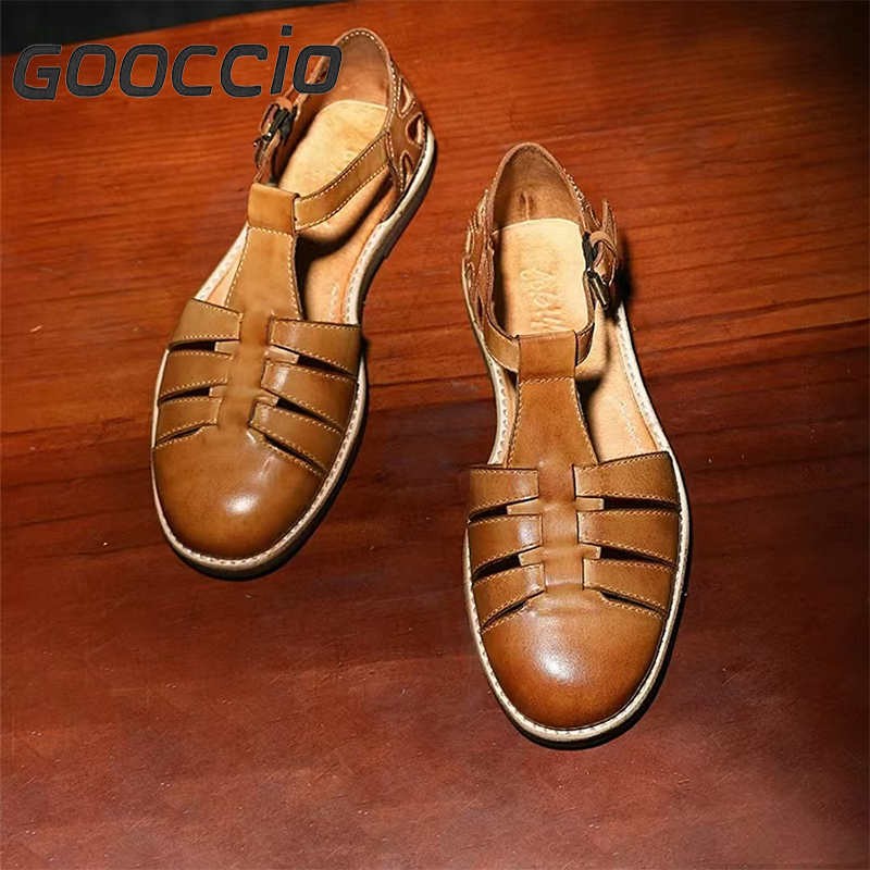 VM181 Top-Grain Calf Skin Dress Sandals For Men GOOCCIO   