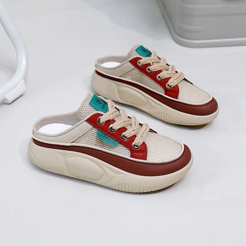 Tanguoant Tanguoant 2024 New One Foot Pedal Sandals Women Wear Ins Hip Thick Platform Sandals Casual Beach Shoes Shot XW6901