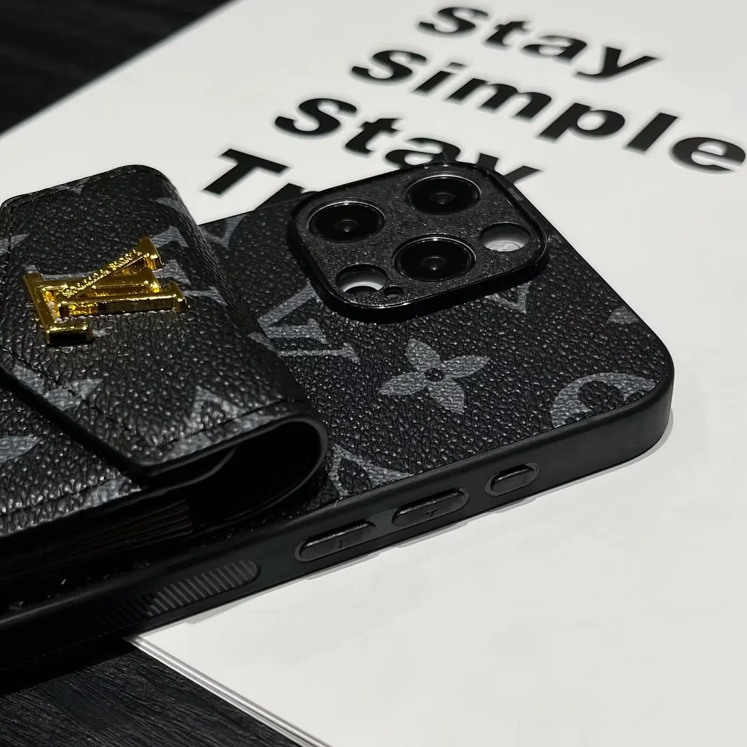 Louis Vuitton Lockme Tender Accordion Card Holder Canvas Leather Apple iPhone Case