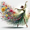 Flower Green Dress Girl-11CT Stamped Cross Stitch 40*40cm tapestrymarket