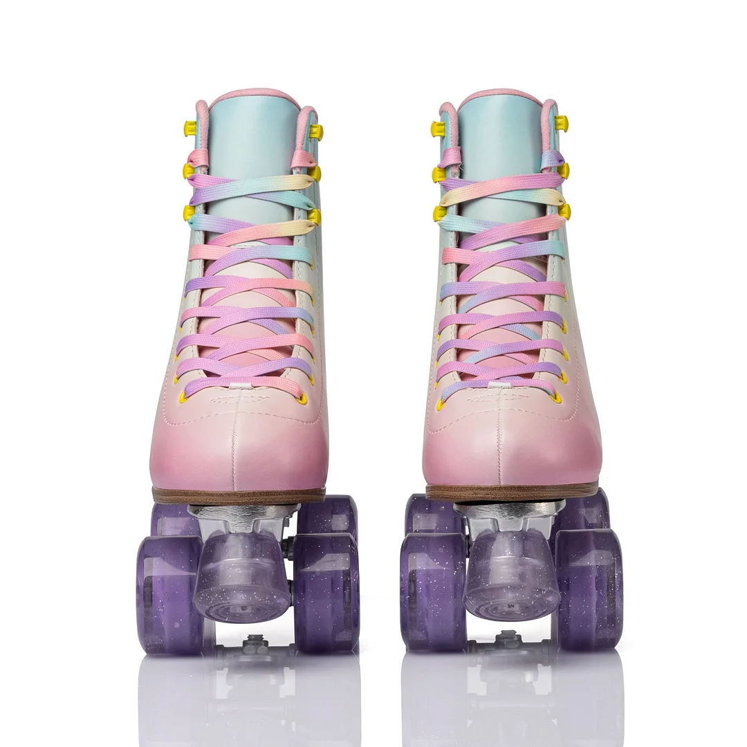 Colorful glitter roller skates