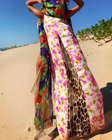 Bohemian Vacation Printed Tassel Kimono 3b3d