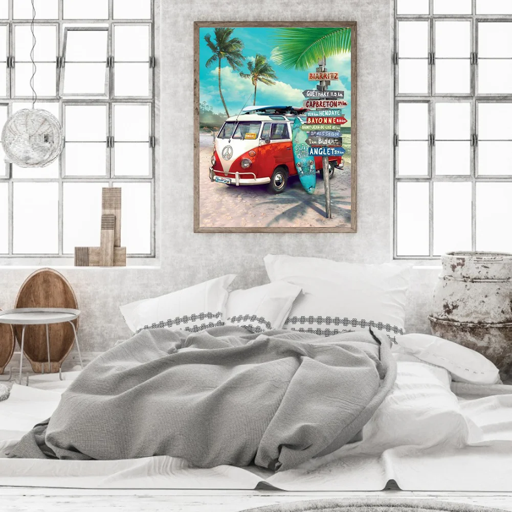 Diamond Painting - Full Round Drill - Beach Van