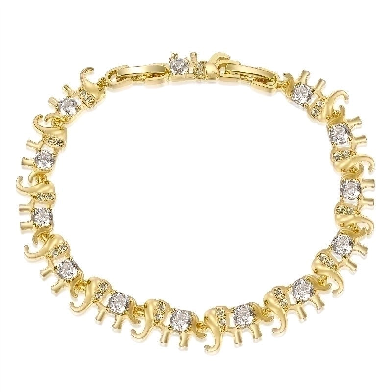 Vintage Style Solid Color Copper Brass 18k Gold Plated Gold Plated Zircon Bracelets In Bulk3