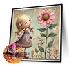 Diamond Painting -DIY Full Square Drill Fresh Flower Girl(35*35CM)