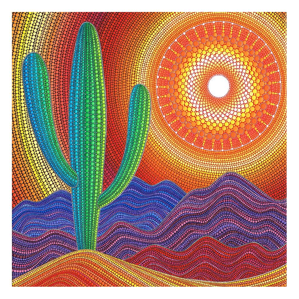 

Sunset Cactus - Crystal Round Drill Diamond Painting - 30*30CM, 501 Original
