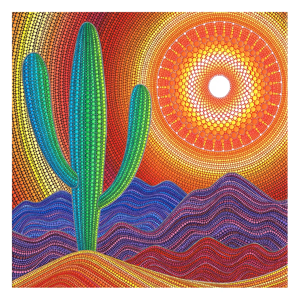 Full Drills Crystal Diamond Painting - Sunset Cactus - 30*30cm