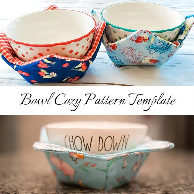 Bowl Cozy Template 3 Sizes, Bowl Cozy Pattern Template Sewing Patterns Quilting Templates for DIY Kitchen Art Craft 8in, 10in, 12in, Clear