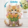 Xmas Acrylic Shaking Head 5D DIY Diamond Art Tabletop Decorations for Home (Cat)