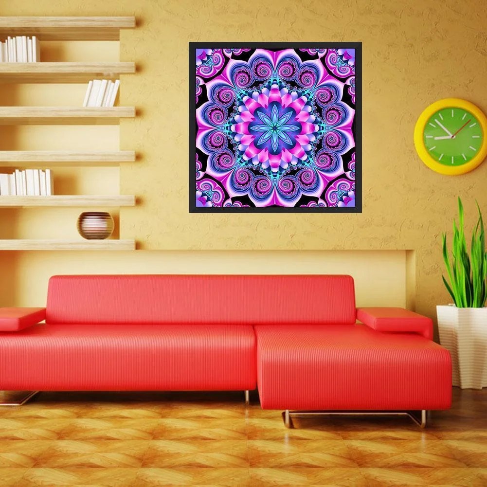 Diamond Painting - Full Round Drill - Geometric Flower(30*30cm)
