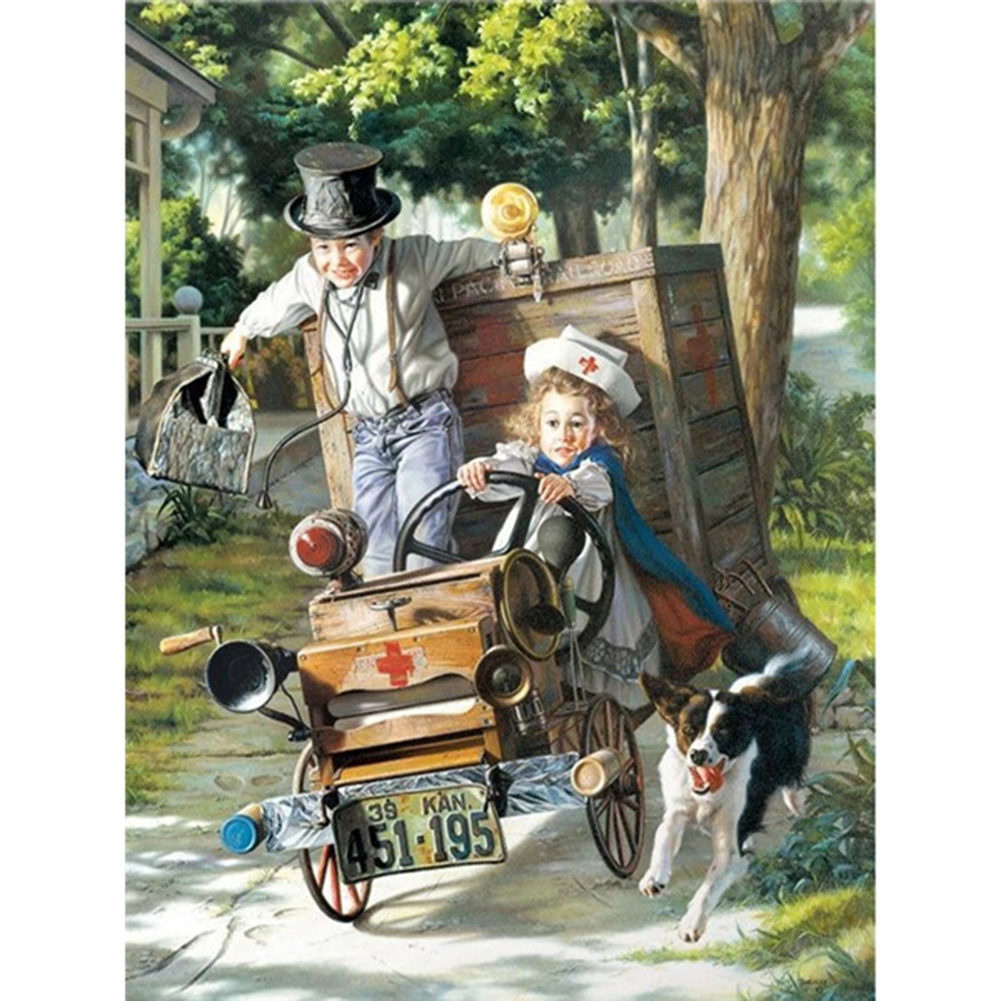 

Farmland Cute Kid - Round Drill Diamond Painting - 30*40CM, 501 Original