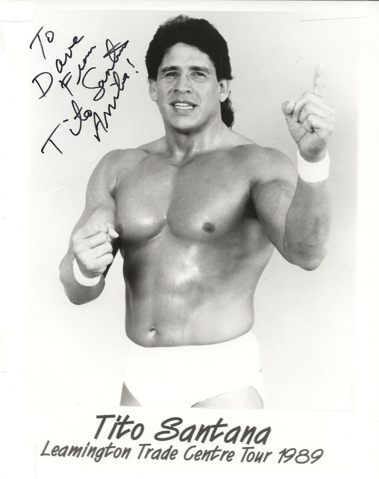 Tito Santana REAL hand SIGNED Promo Photo Poster painting COA Wrestler Autographed WWF