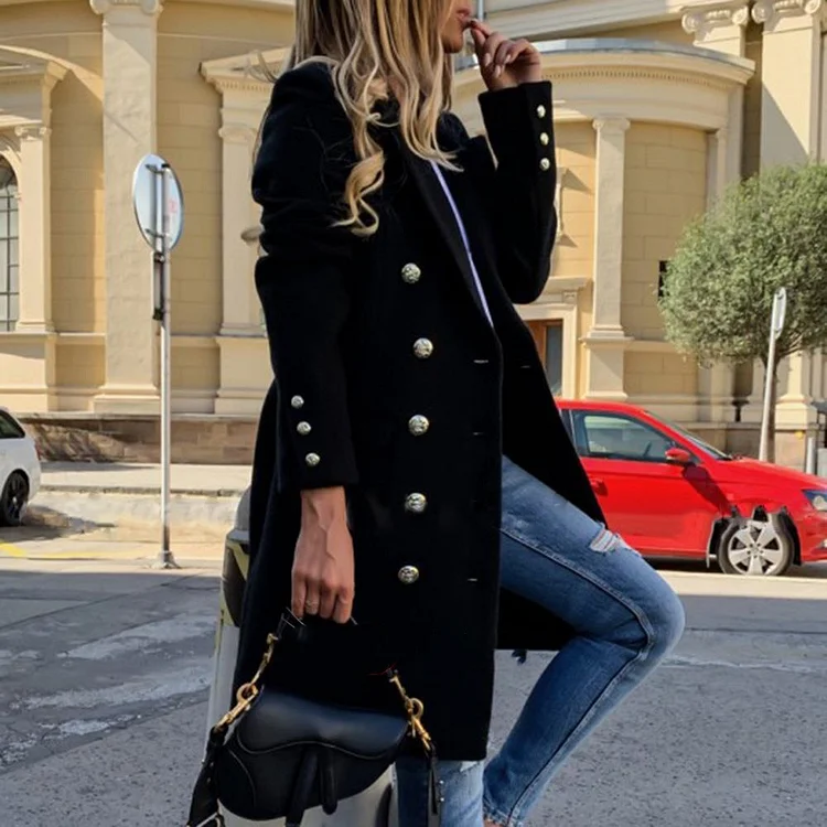 Fashion Double-breasted Lapel Coat
