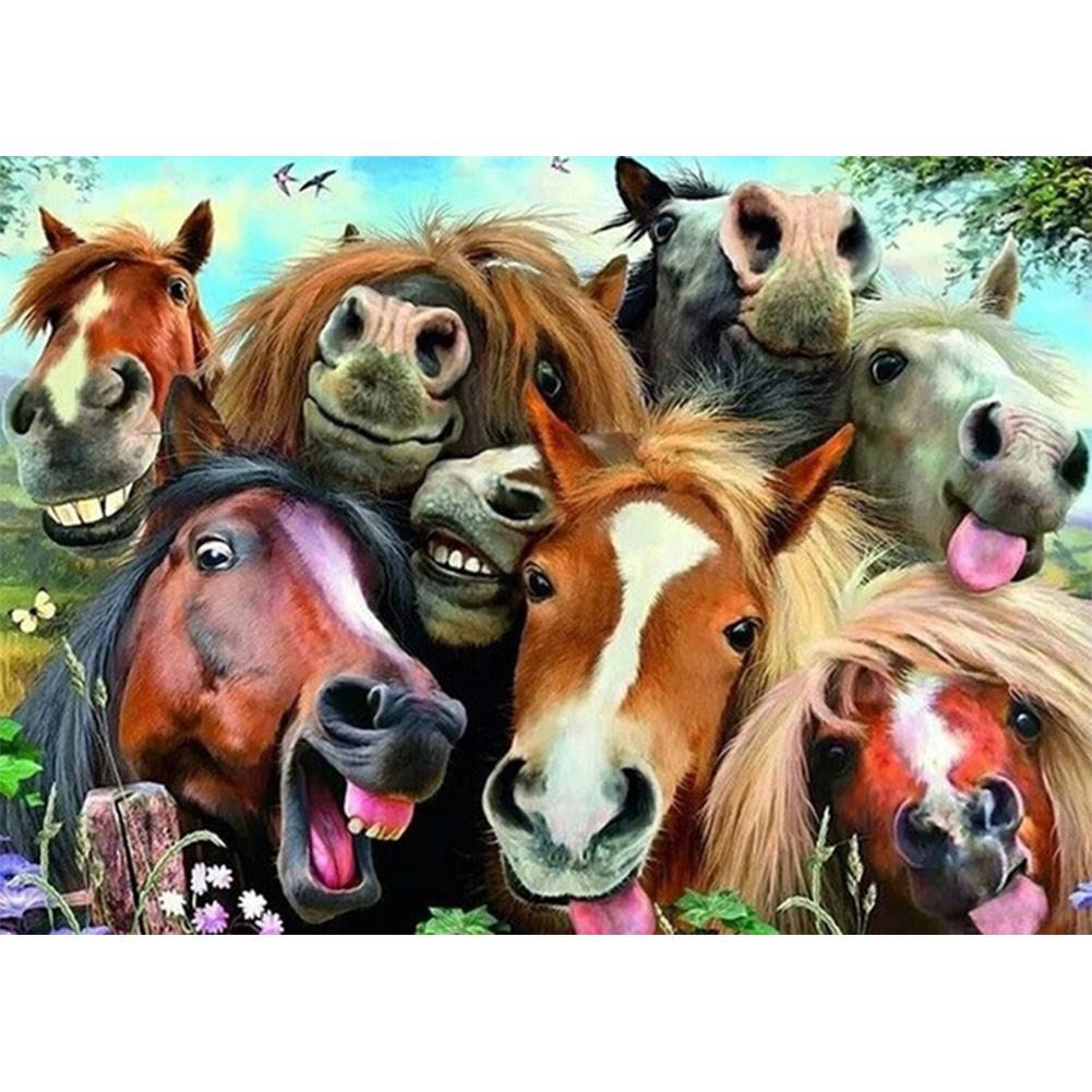 

40*30CM - Horse - Round Drill Diamond Painting, 501 Original
