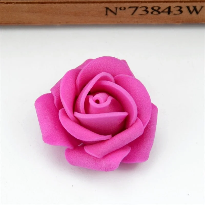 60pcs/lot 4cm Mini Artificial Pe Foam Rose Flower Heads  Handmade Diy Wedding Home Decoration Party Fake Flower Ball Craft