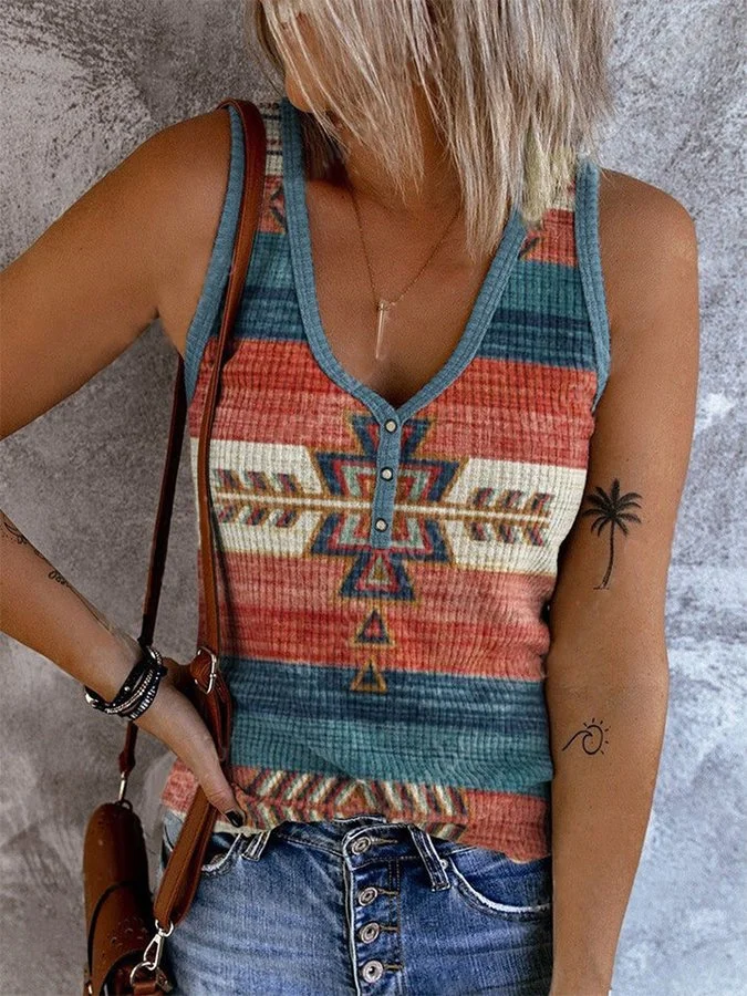 Western Print Vest