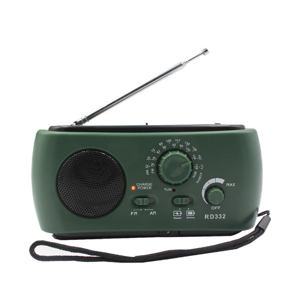 

AM/FM Solar Radio w/ Flashlight Hand Crank Emergency Power Bank Radio Green, 501 Original