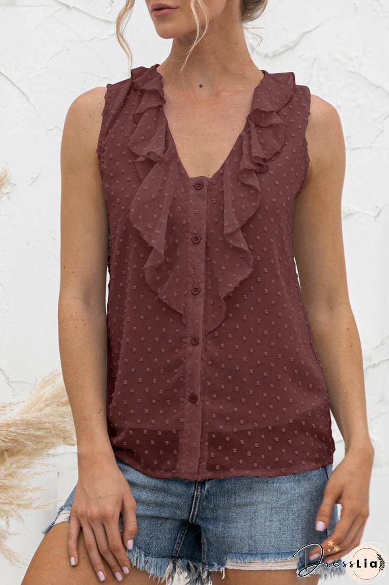 Fashion Casual Solid Split Joint V Neck Tops