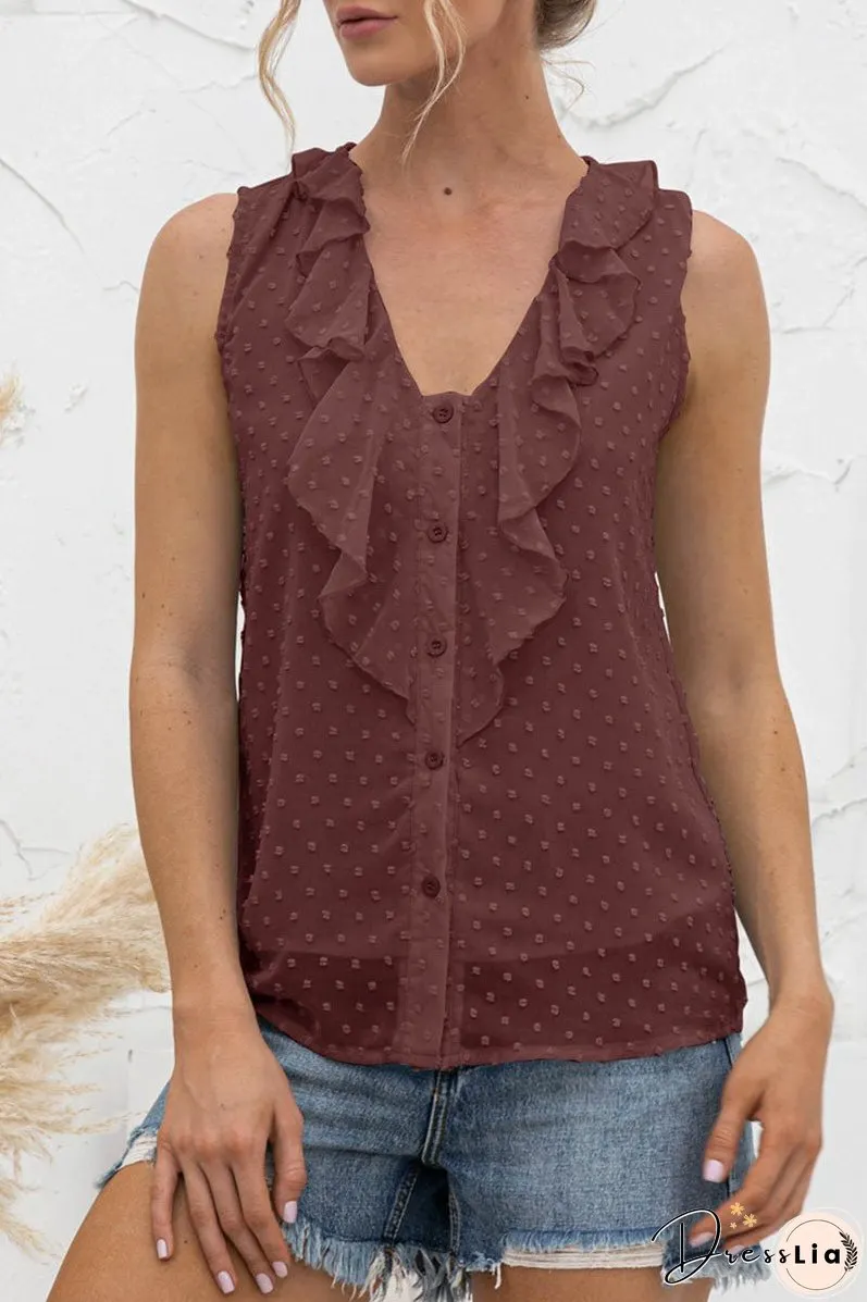 Fashion Casual Solid Split Joint V Neck Tops