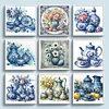 (Multi-Style) Blue And White Porcelain-11CT Stamped Cross Stitch 40*40cm/15.75*15.75in