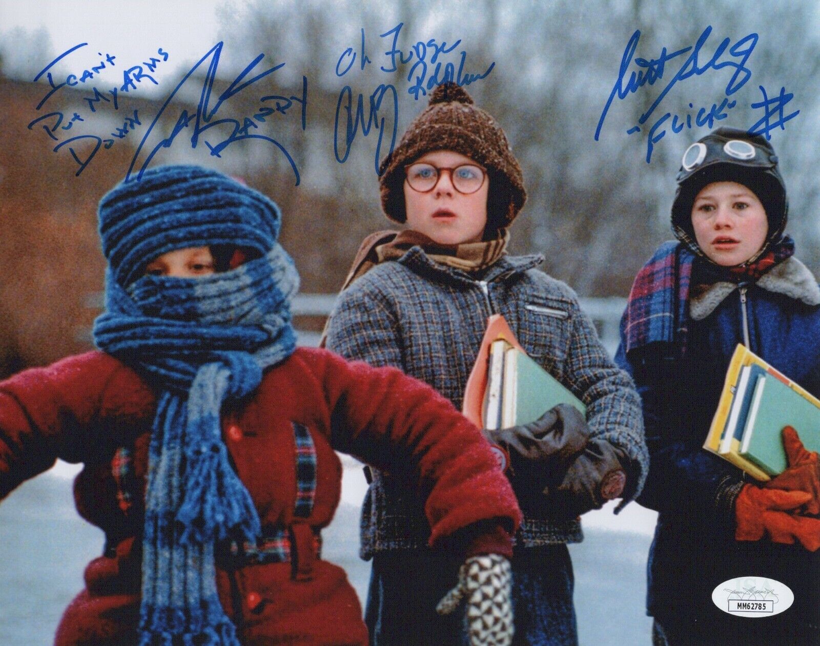 PETER BILLINGSLEY & IAN PETRELLA +1 Signed 8x10 A CHRISTMAS STORY Photo Poster painting JSA COA