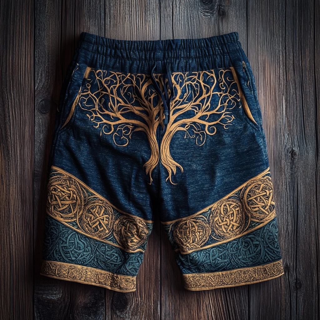 Men's Viking Nordic Totem Life Of Tree Sport Vintage Shorts